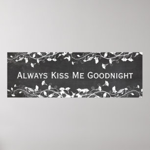 Poster Toujours M'Embrasser Goodnight Vintage Chalkboard 