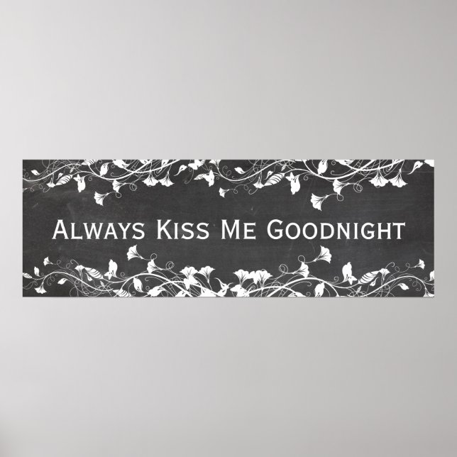 Poster Toujours M'Embrasser Goodnight Vintage Chalkboard  (Devant)