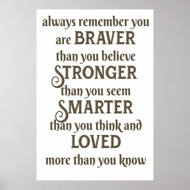Poster toujours se rappeler que vous êtes courageux que v (Devant)