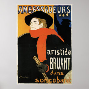 Poster Toulouse-Lautrec : Ambassadeurs Aristide Bruant