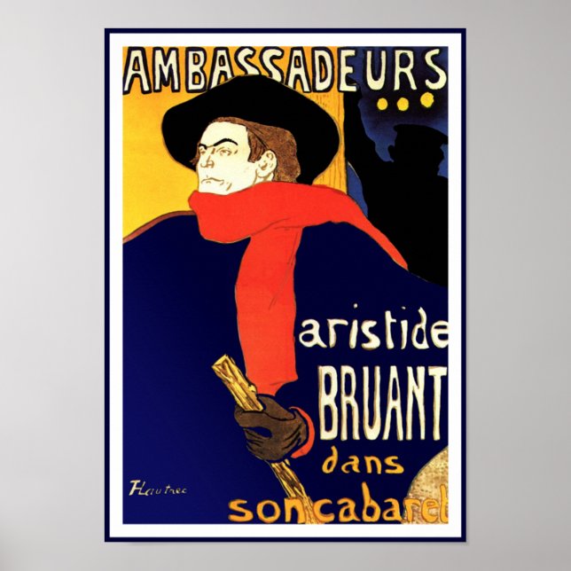 Poster Toulouse Lautrec Ambassadeurs Aristide Bruant (Devant)