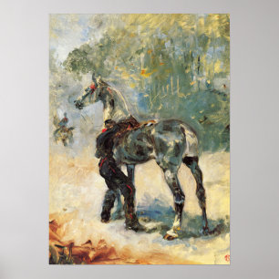 Poster Toulouse-Lautrec - Artilleryman Saddling His Hors.