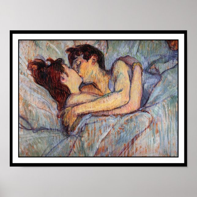 Poster Toulouse Lautrec - En Lit - Baiser (Devant)