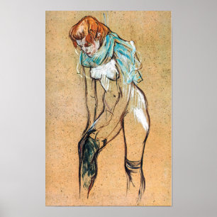 Poster Toulouse-Lautrec - Femme relevant ses bas