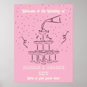 Poster Tour Champange Mariage de bienvenue de Hannah