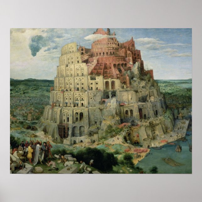 Poster Tour de Babel, 1563 (huile sur panneau) (Devant)