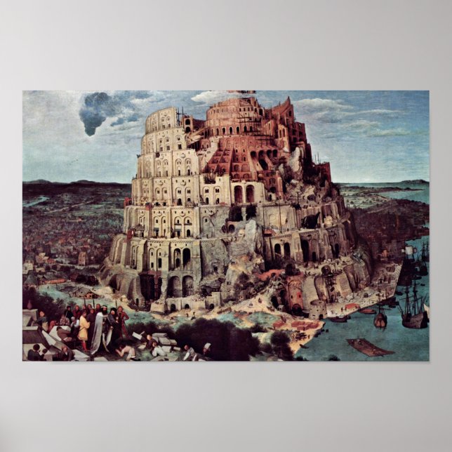 Poster Tour De Babel, Par Bruegel D. Ä. Pieter (Devant)