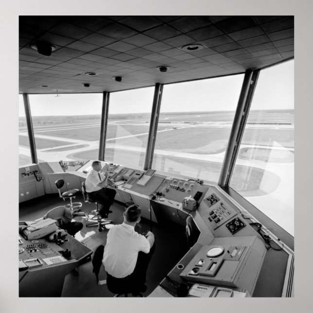 Poster TOUR DE CONTRÔLE DE L'AÉROPORT c. 1960 (Devant)