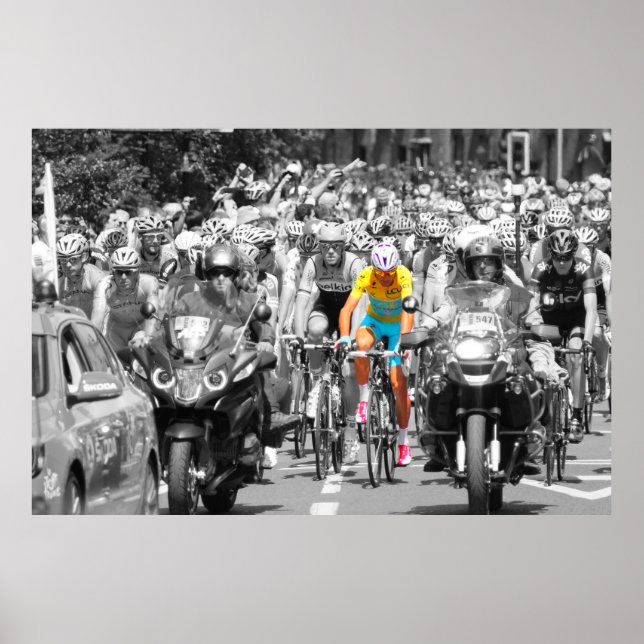 Poster Tour de France Jaune Jersey Peloton Course cyclist (Devant)