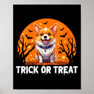 Poster Tour de friandises pour femmes Halloween Chien Col
