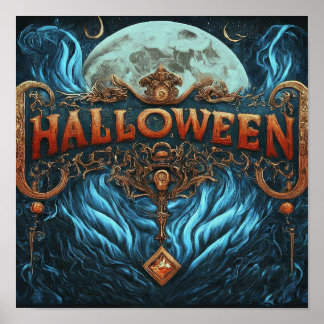 Poster Tour de l'horloge d'Halloween