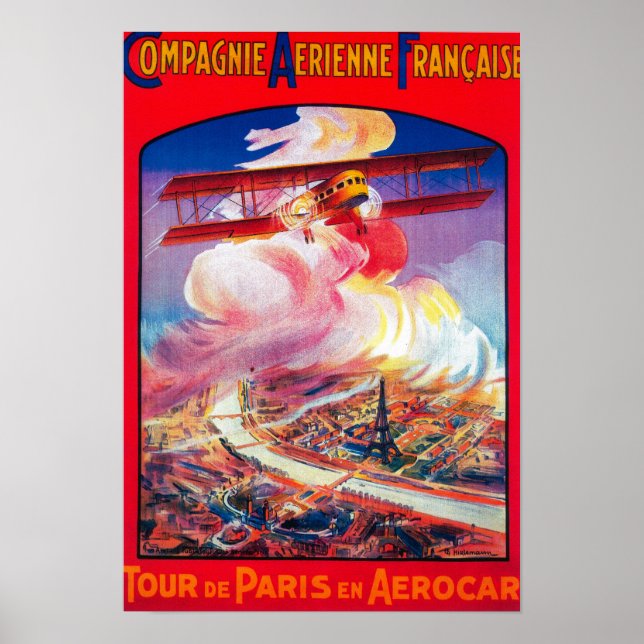 Poster Tour de Paris, France en Aerocar PosterEurope (Devant)
