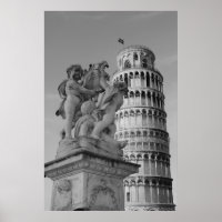 Tour de Pise en noir et blanc Italie