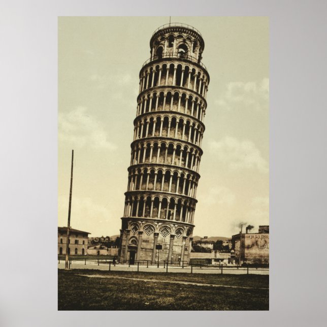 Poster Tour de Pise vintage (1900) (Devant)