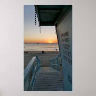 Poster Tour de surveillance au coucher du soleil