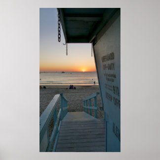 Poster Tour de surveillance au coucher du soleil