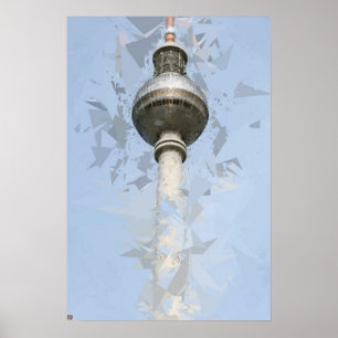 Poster Tour de télévision de Berlin Art abstrait Allemagn