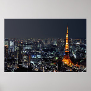 Poster Tour de Tokyo par nuit ::