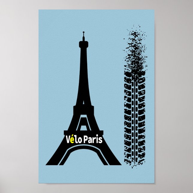 Poster Tour de Velo Paris Bike Eiffel (Devant)