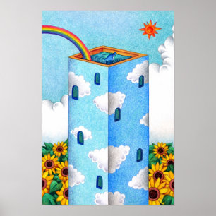Poster Tour d'été couverte d'un ciel bleu.