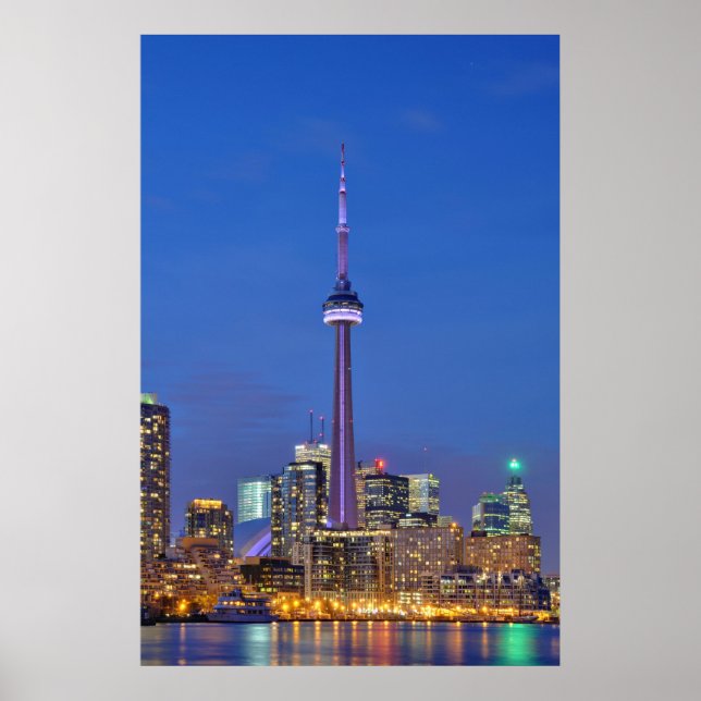 Poster Tour du CN illuminée la nuit à Toronto Canada (Devant)