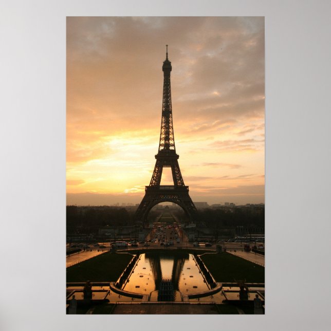 Poster Tour Eiffel au lever du soleil du Trocadéro (Devant)