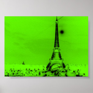 Poster Tour Eiffel de vert de chaux