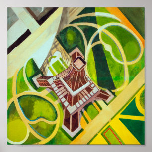 Poster Tour Eiffel depuis Au-dessus Delaunay peinture Abs