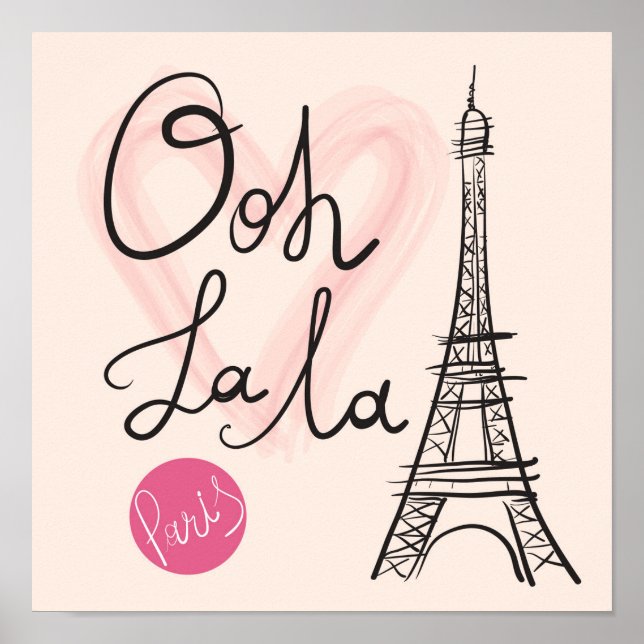 Poster Tour Eiffel Dessinée À La Main (Devant)