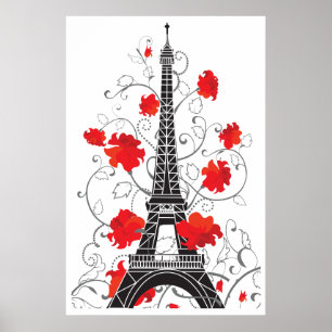 Poster Tour Eiffel élégante silhouette élégante