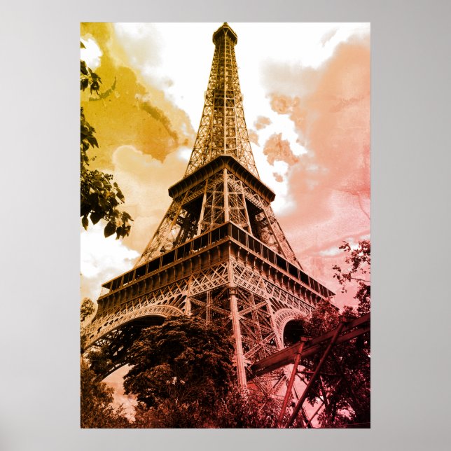 Poster Tour Eiffel en Amour Ville Paris Automne Couleurs (Devant)