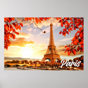 Poster Tour Eiffel En Automne   Paris, France