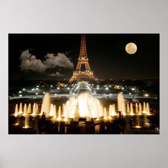 Poster Tour Eiffel en soirée (Devant)