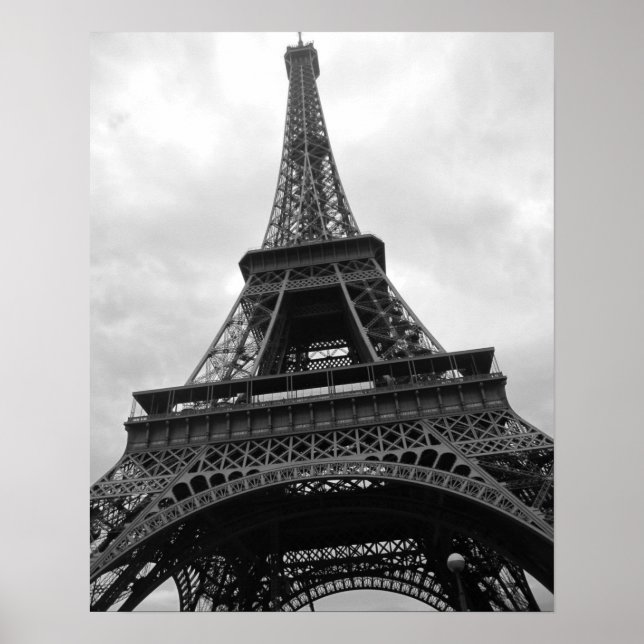 Poster Tour Eiffel Noir & Blanc Paris (Devant)
