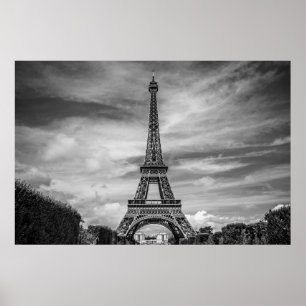 Poster Tour Eiffel Noir Blanc Paris Europe Voyage