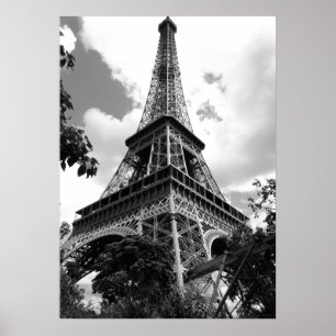 Poster Tour Eiffel noir et blanc à Paris
