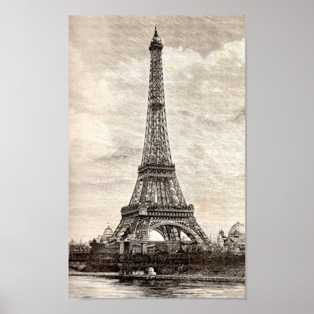Poster Tour Eiffel, Paris France 1889 (Devant)