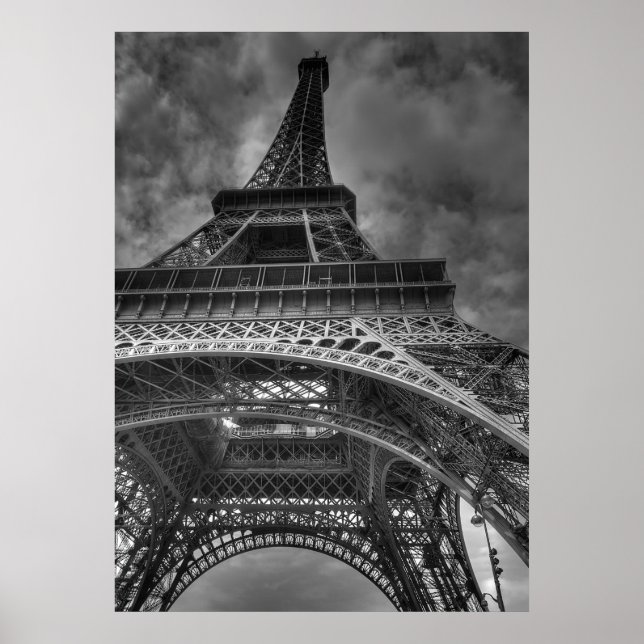 Poster Tour Eiffel, Paris, France B&W (Devant)