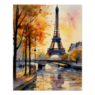 Poster Tour Eiffel Paris France Monument historique