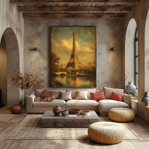 Poster Tour Eiffel Paris – Rétro Vintage Milieu du XXe Si