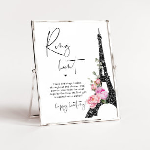 Poster Tour Eiffel Paris ring chasse nuptiale jeu de douc