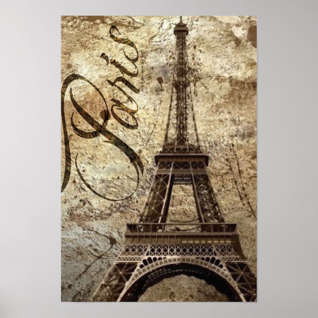 Poster Tour Eiffel Paris vintage (Devant)
