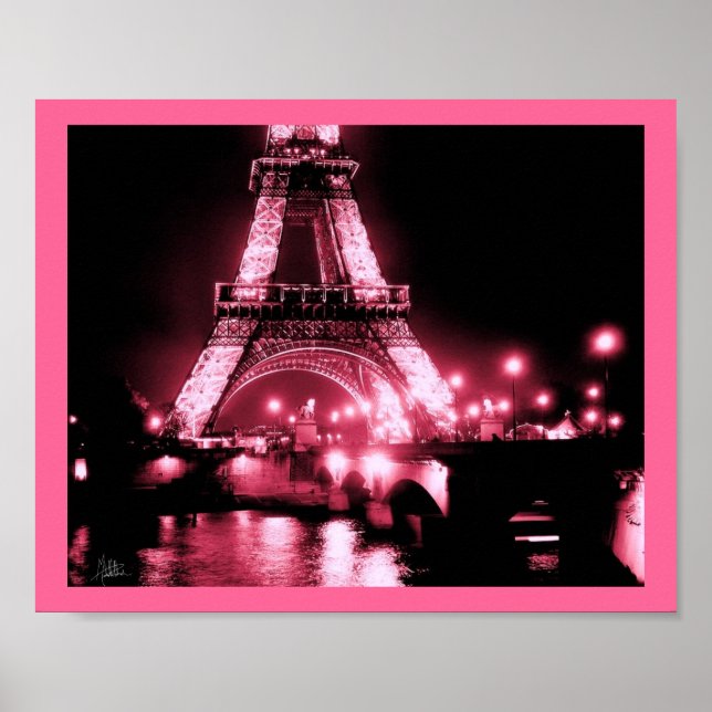 Poster Tour Eiffel, Pont de Lena [Imprimer] - Double Rose (Devant)