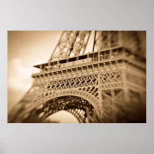 Poster Tour Eiffel Sepia, Paris, France