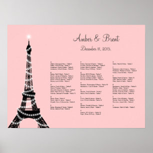 Poster Tour Eiffel Twinkles Siège Graphique rose