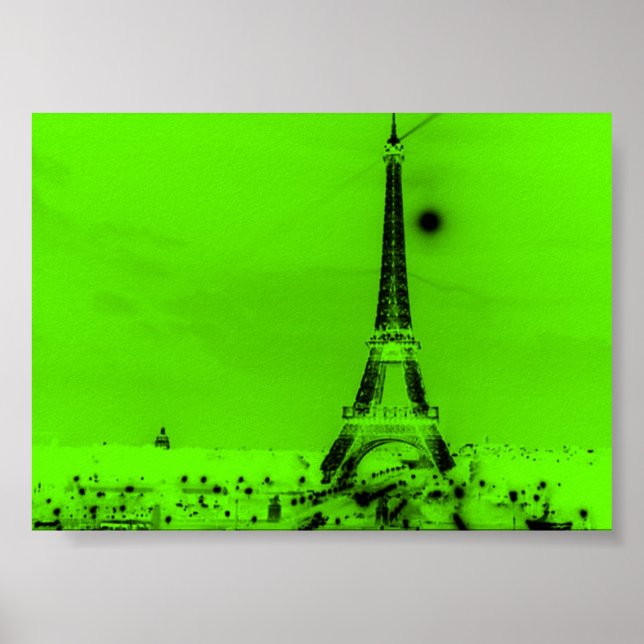 Poster Tour Eiffel verte Lime (Devant)