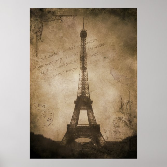 Poster tour eiffel vintage (Devant)