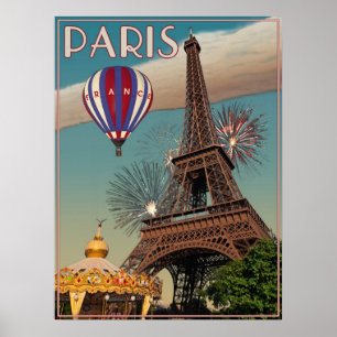 Poster Tour Eiffel vintage - 18x24