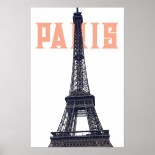 Poster Tour Eiffel vintage Paris Europe Photo de voyage