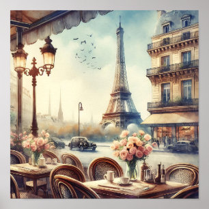 Poster Tour Eiffel vintage Paris Peinture